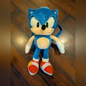 Sonic the Hedgehog Plush Backpack  18" NWOT